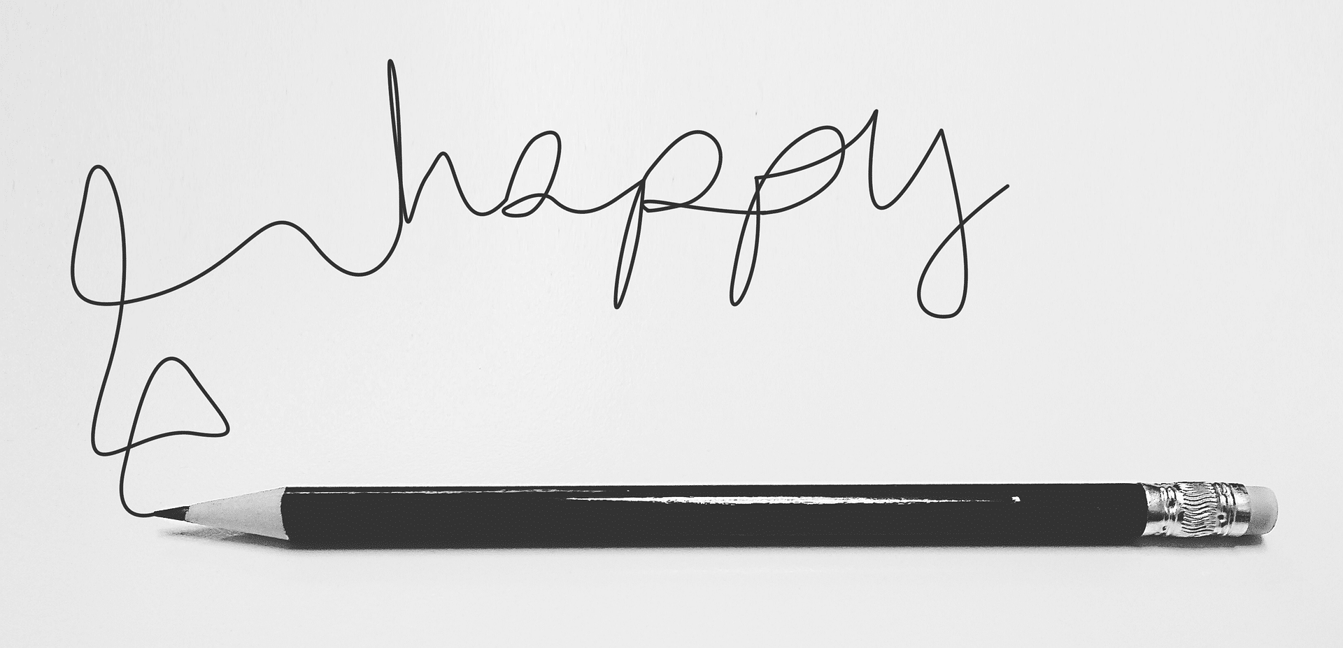 Le bonheur écrit au crayon
